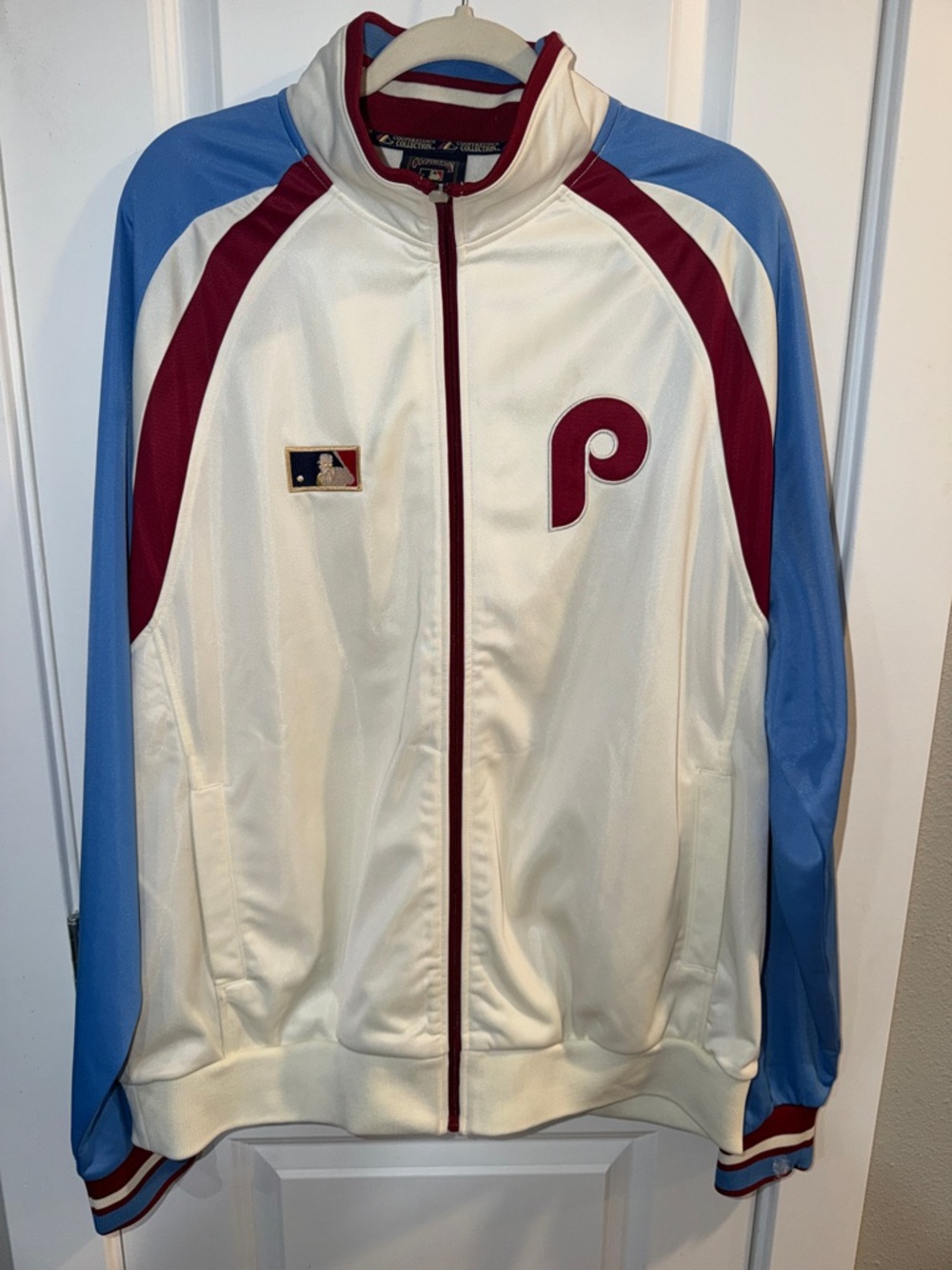 Majestic Cooperstown Collection Satin Phillies Jacket